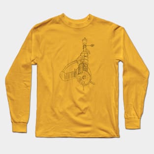 Zombie Ray Gun Blueprint Yellow Long Sleeve T-Shirt